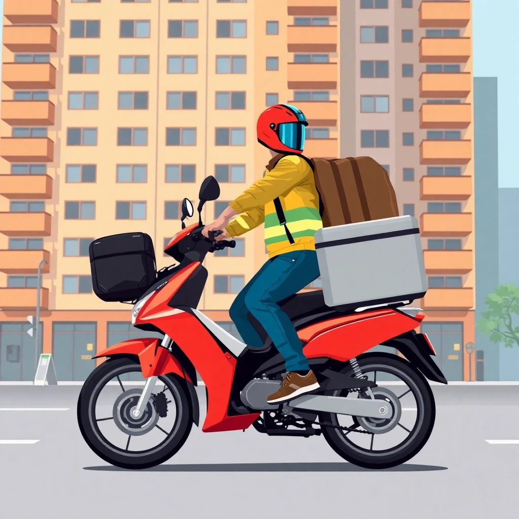 Repartidor en motocicleta