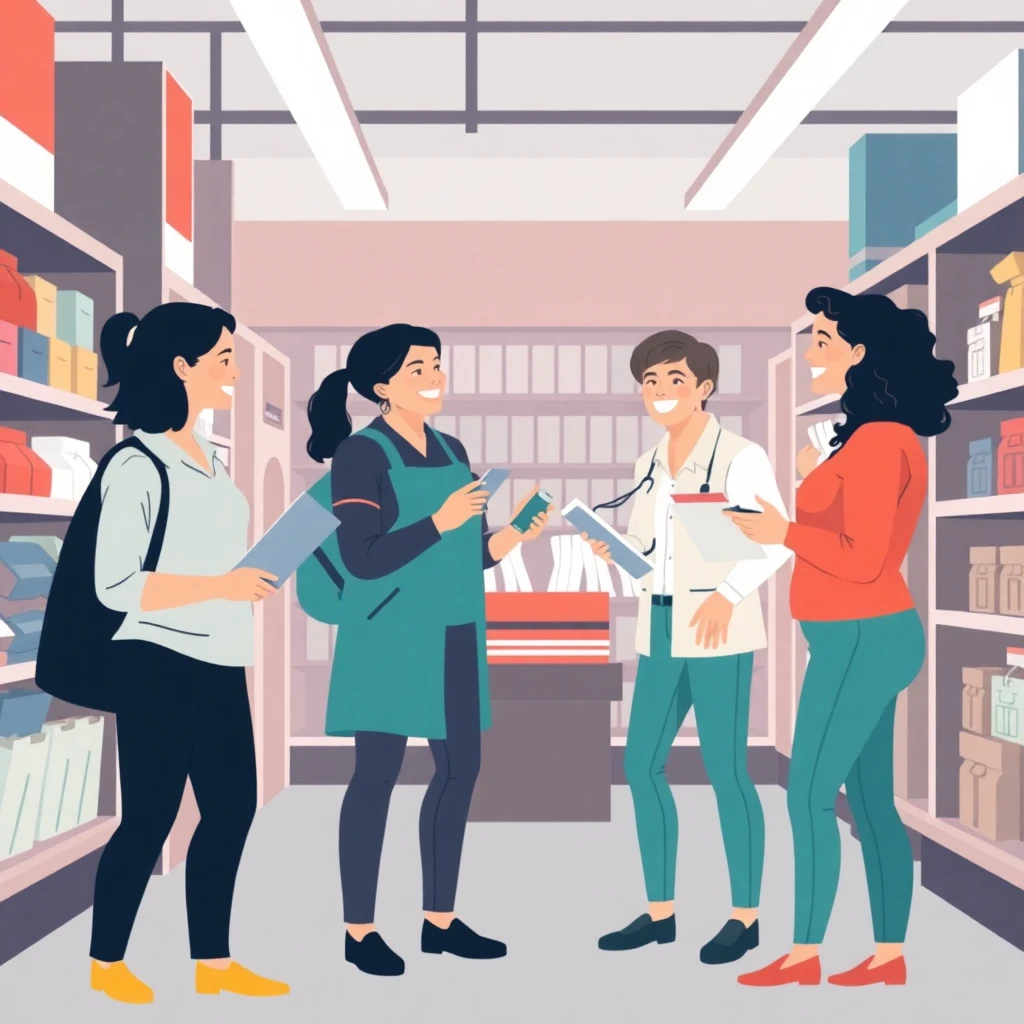 Travail d'équipe dans un magasin de détail