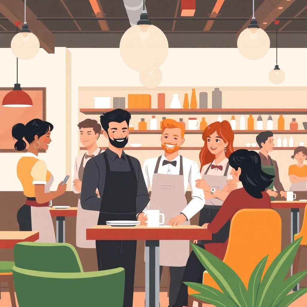 Serveurs dans un restaurant