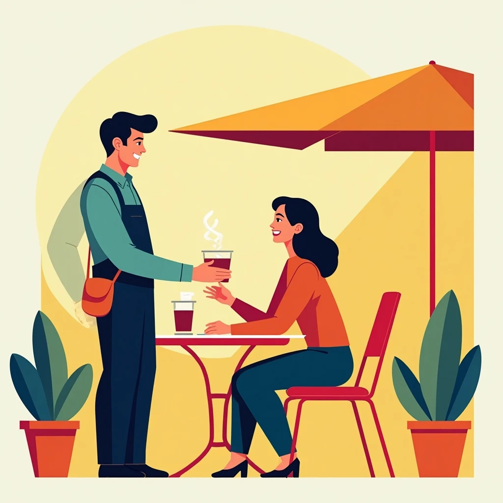 Serveur en terrasse