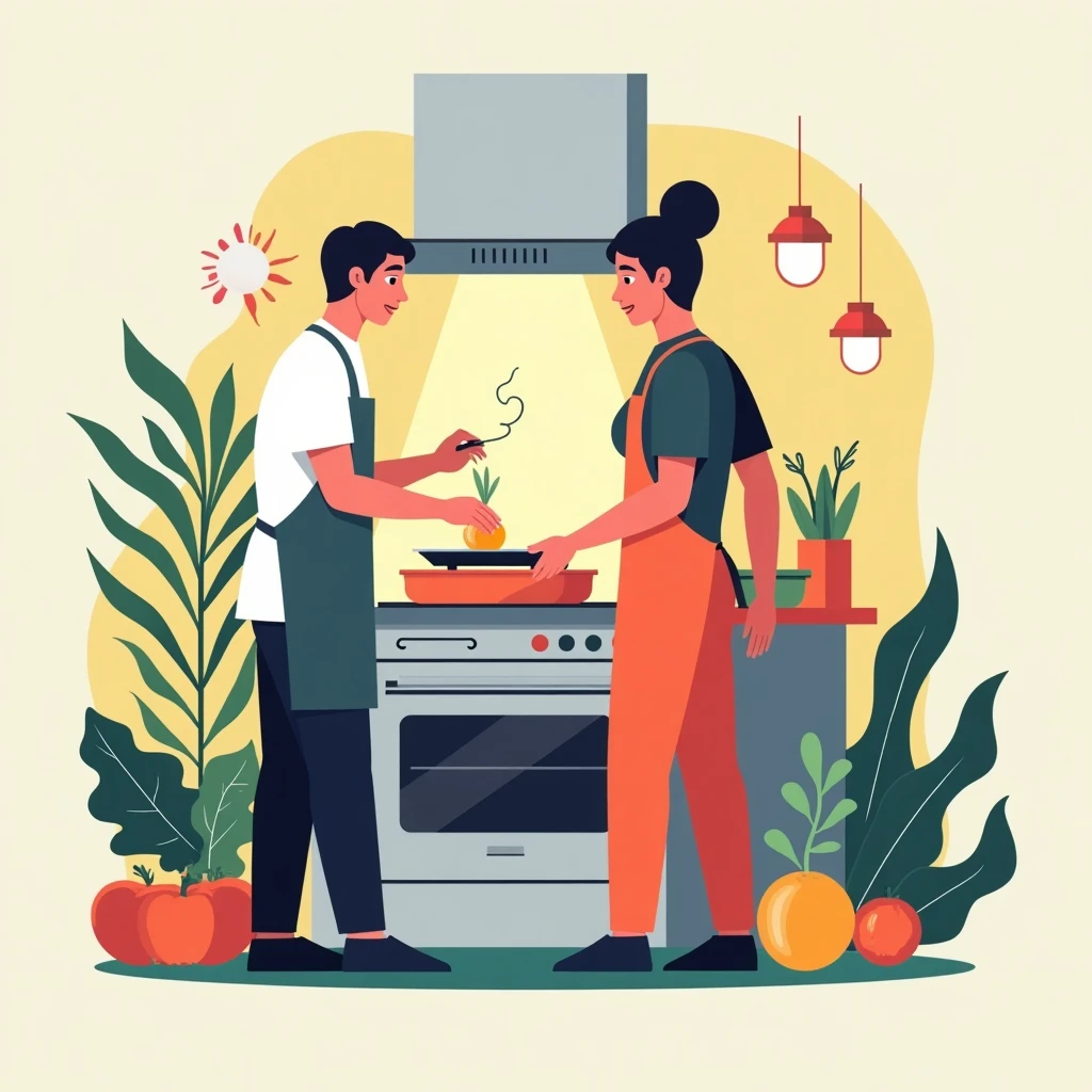 Cocinero en acción