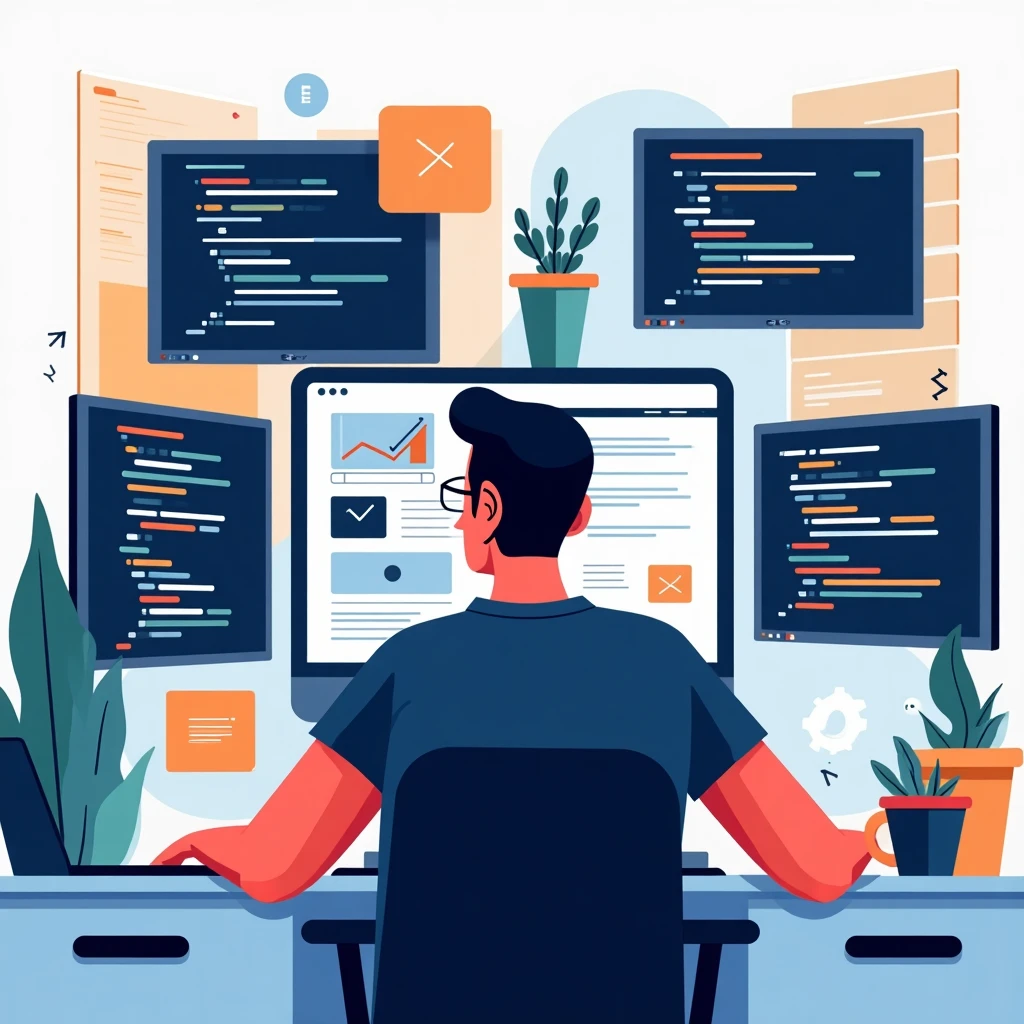 Desenvolvedor de software em ambiente de trabalho