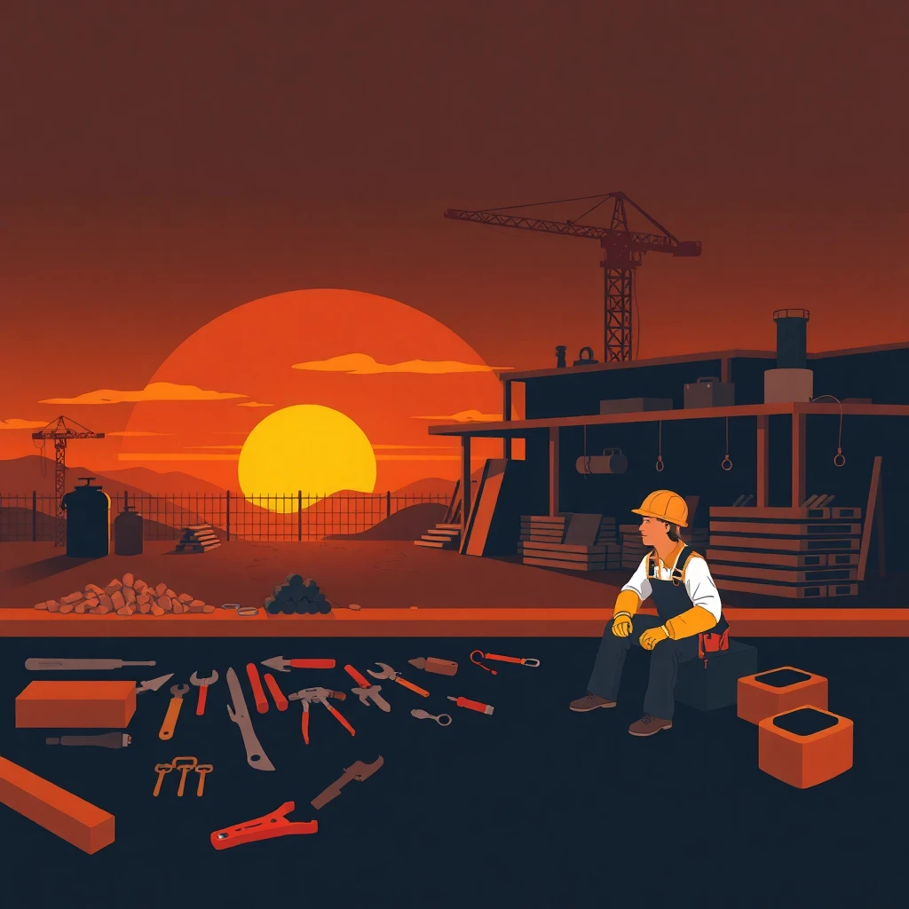 Construction worker taking a break