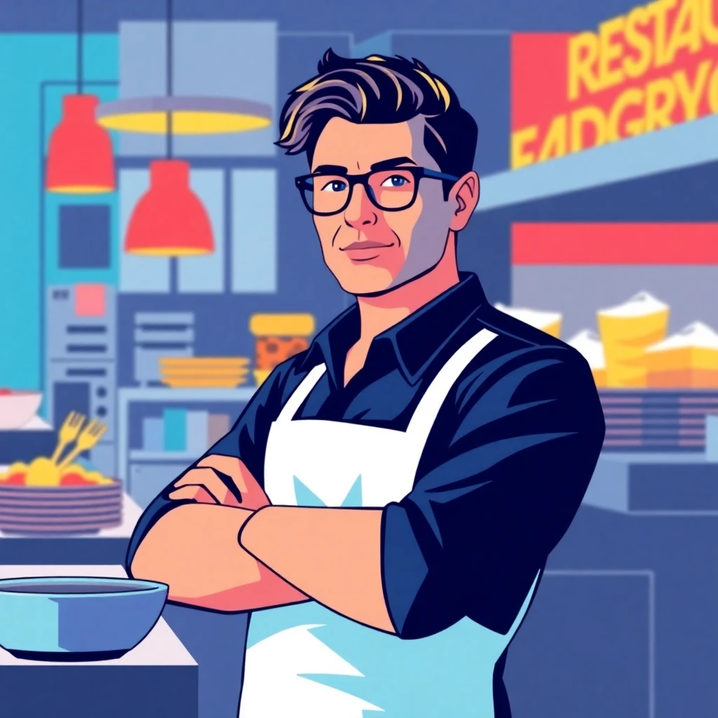 Restaurant manager at work