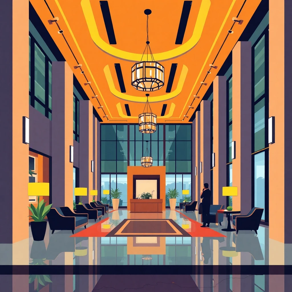 Hotel lobby for managerial roles