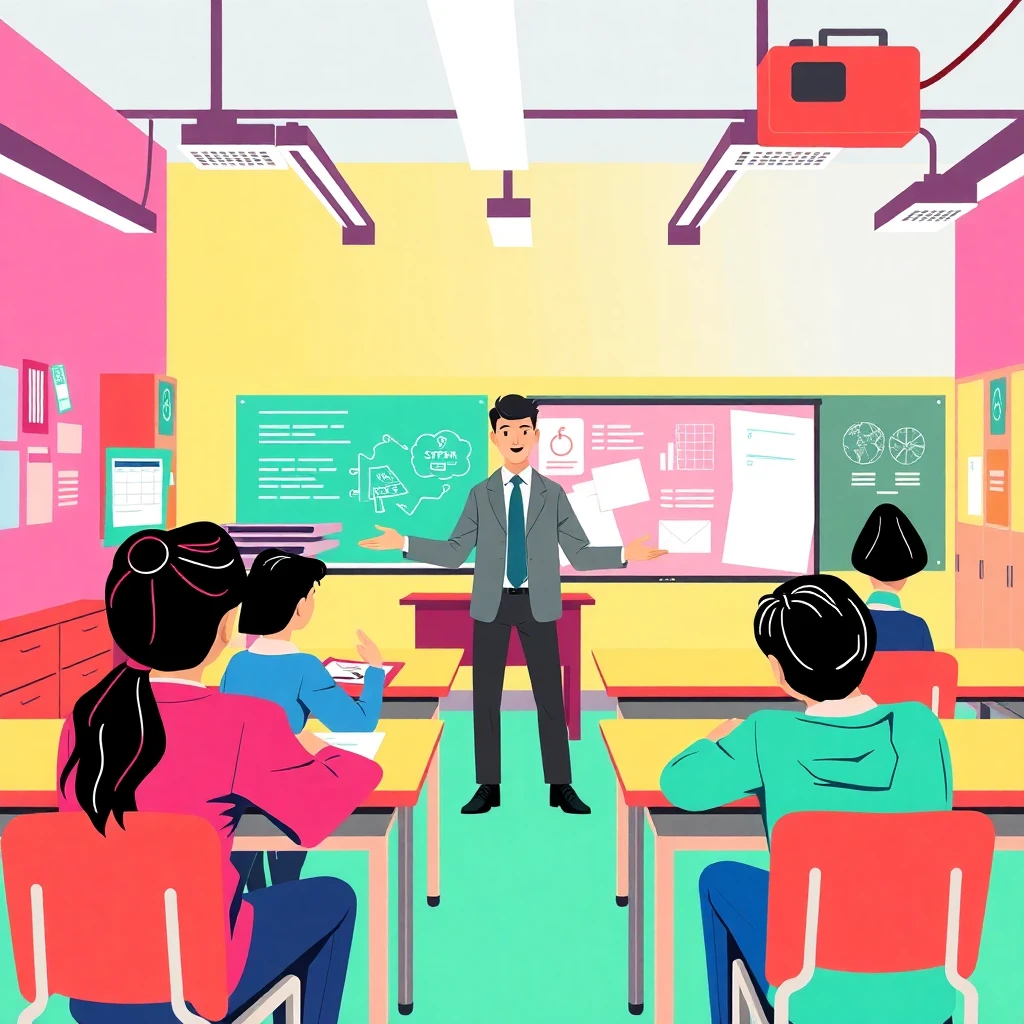 Teaching in a classroom