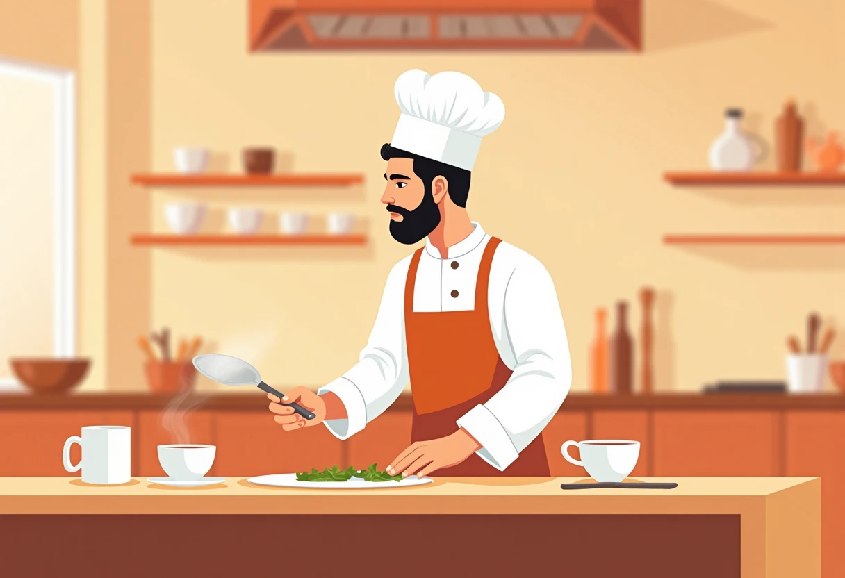 Chef ejecutivo revisando un menú