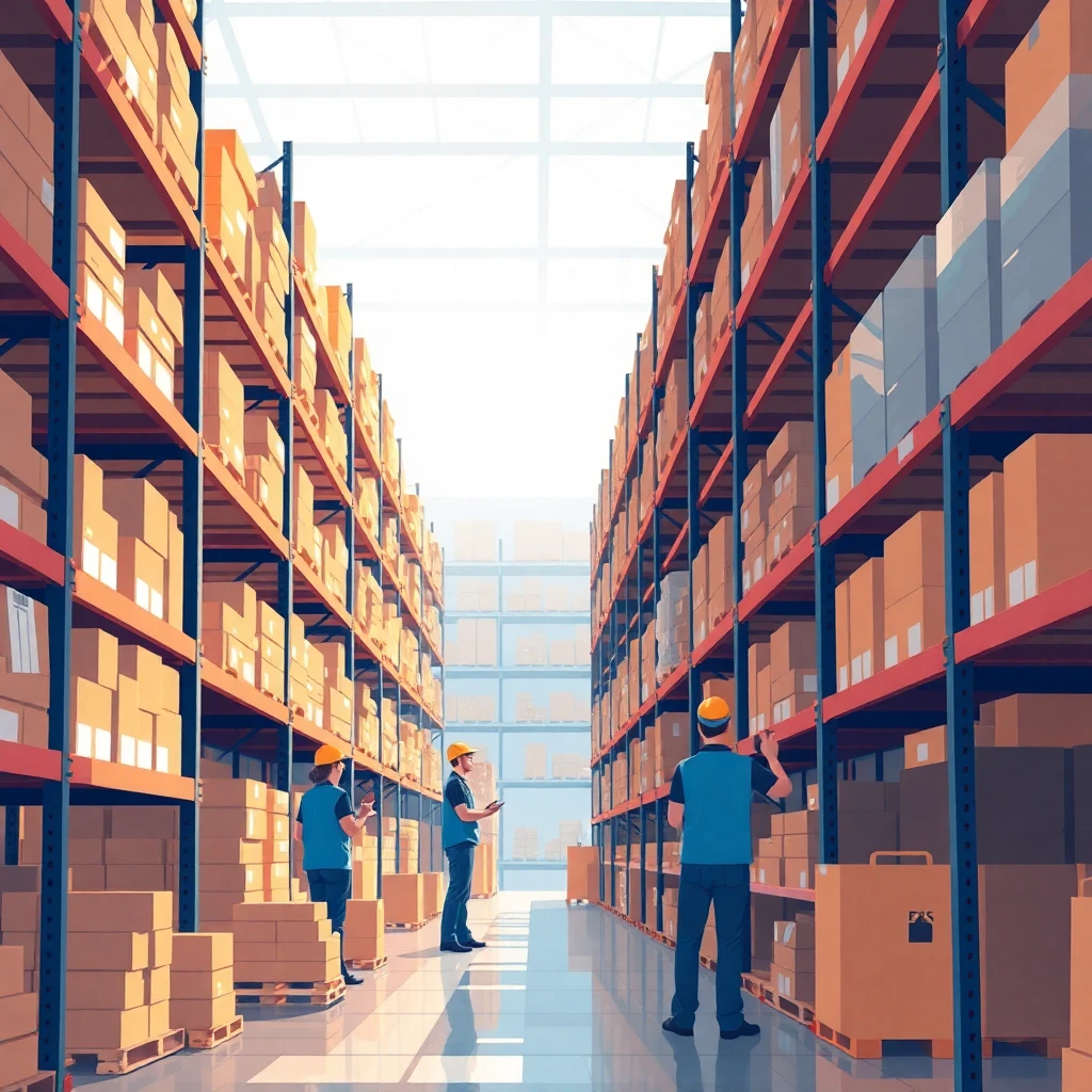 Warehouse day shift scene