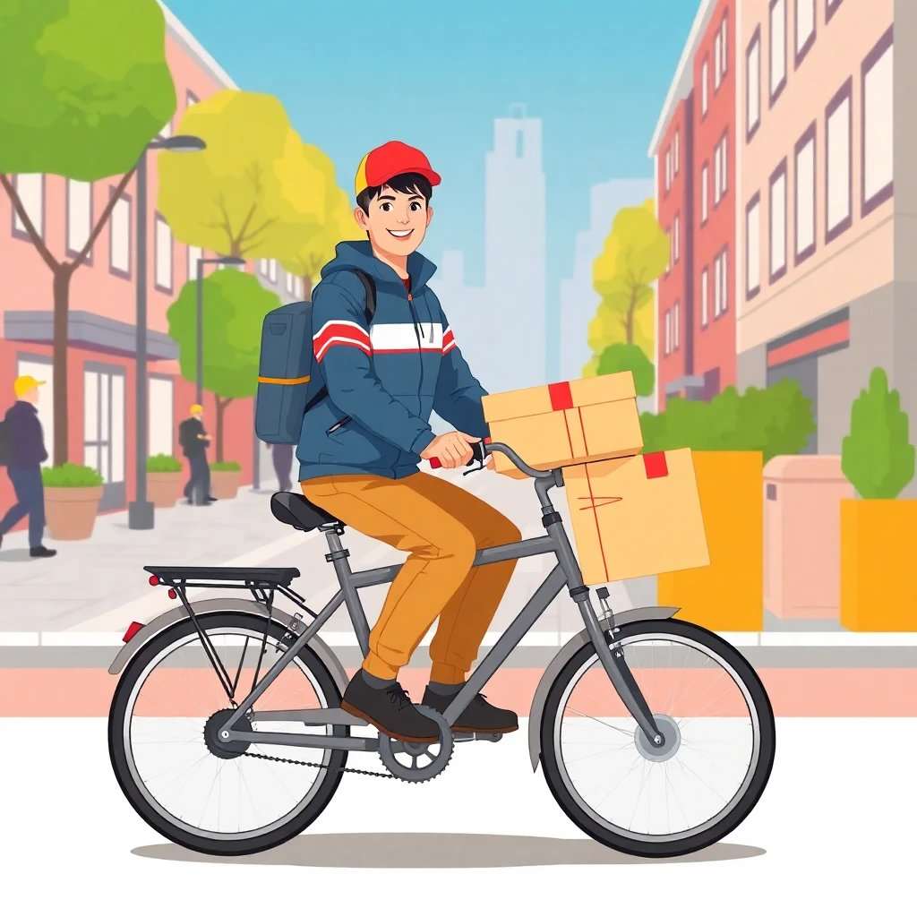 Paketzusteller in Aktion