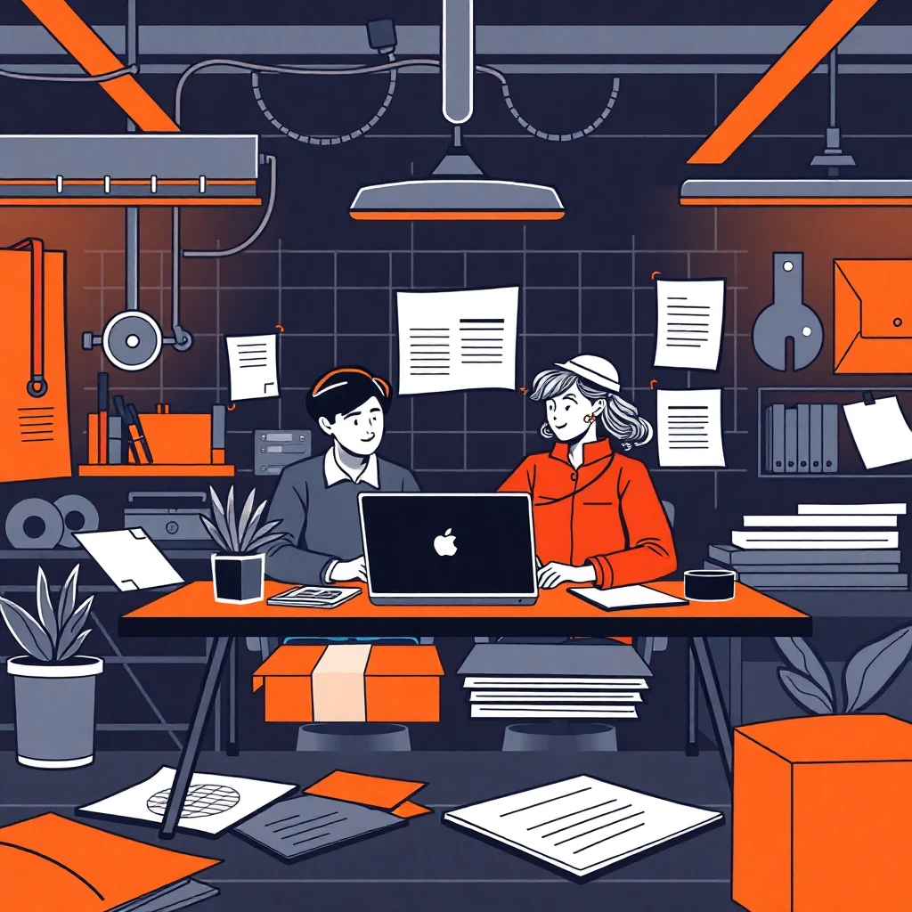 Discussão de projeto em escritório