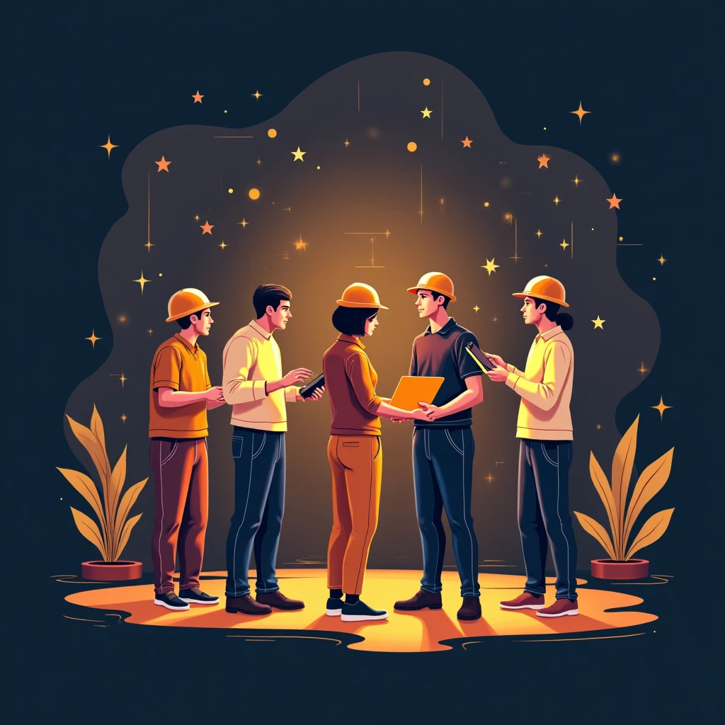 Team strategy meeting illustration