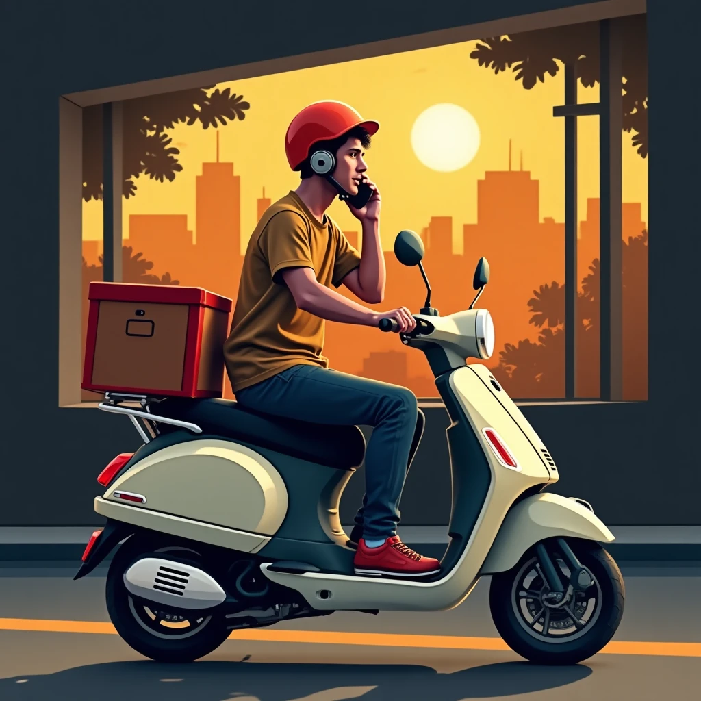 Repartidor en motocicleta