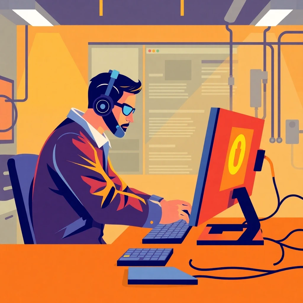 Especialista en ciberseguridad trabajando