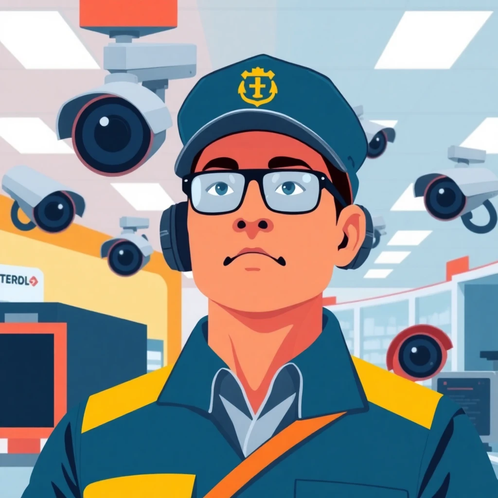 Retail security officer at work