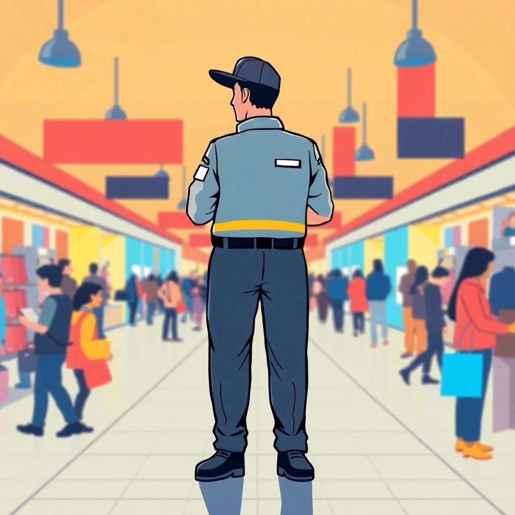 Retail security officer in a shopping mall