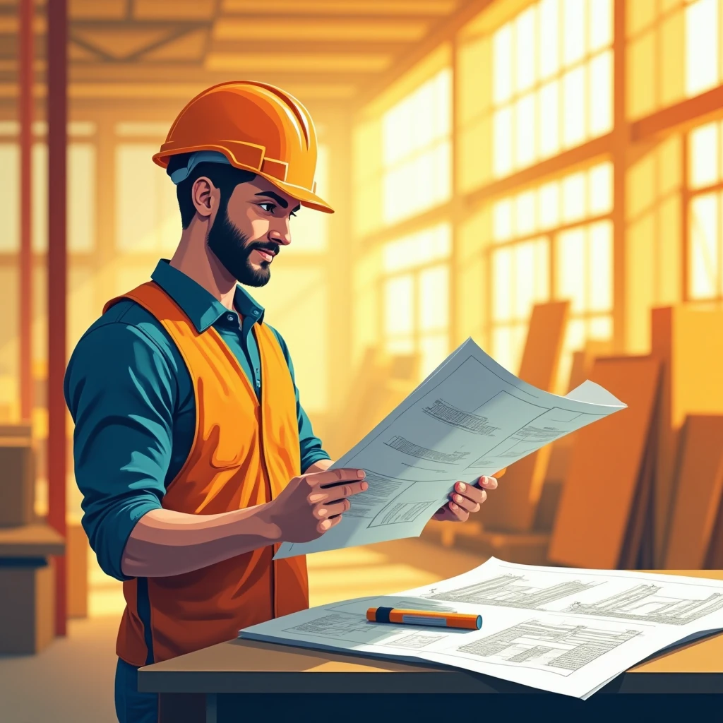 Reviewing construction plans