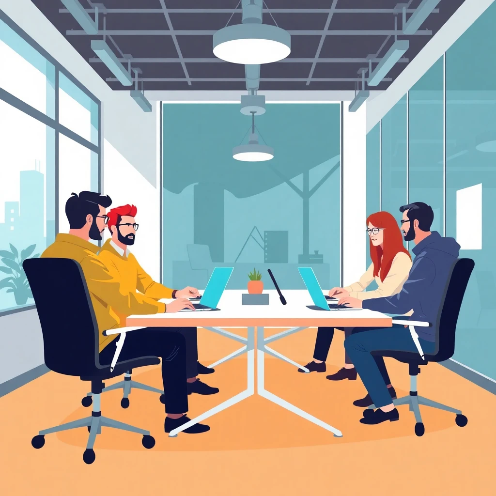 Team-Meeting in der Softwareentwicklung