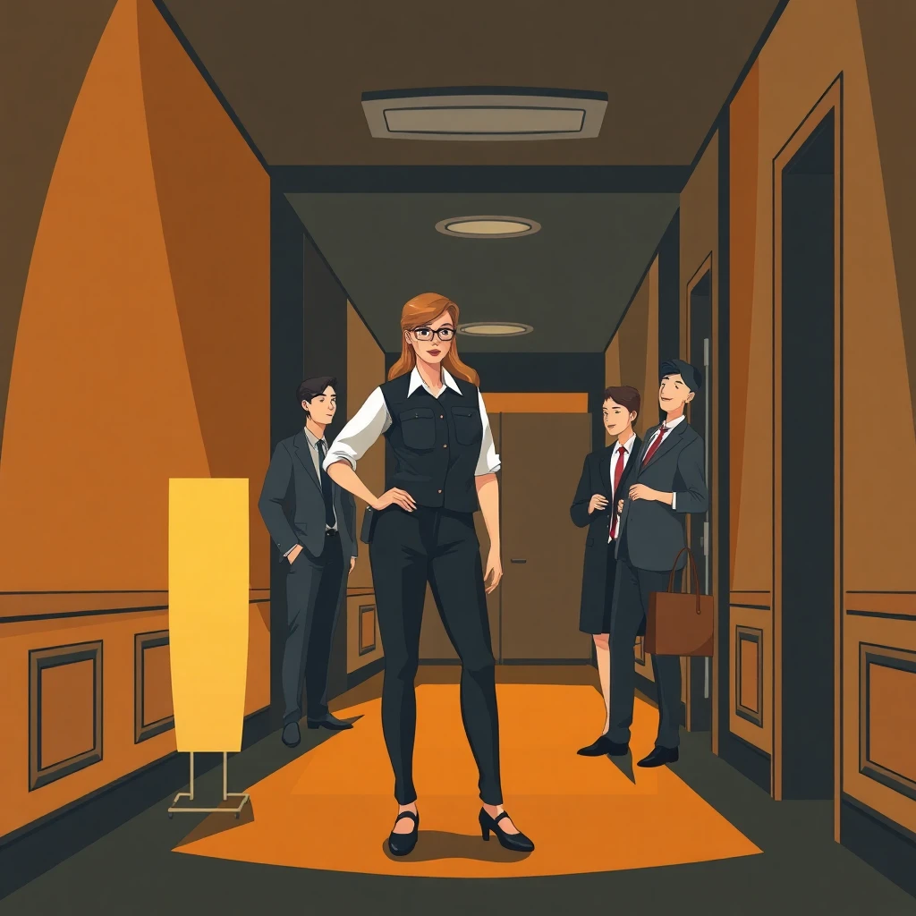 Female security officer in action