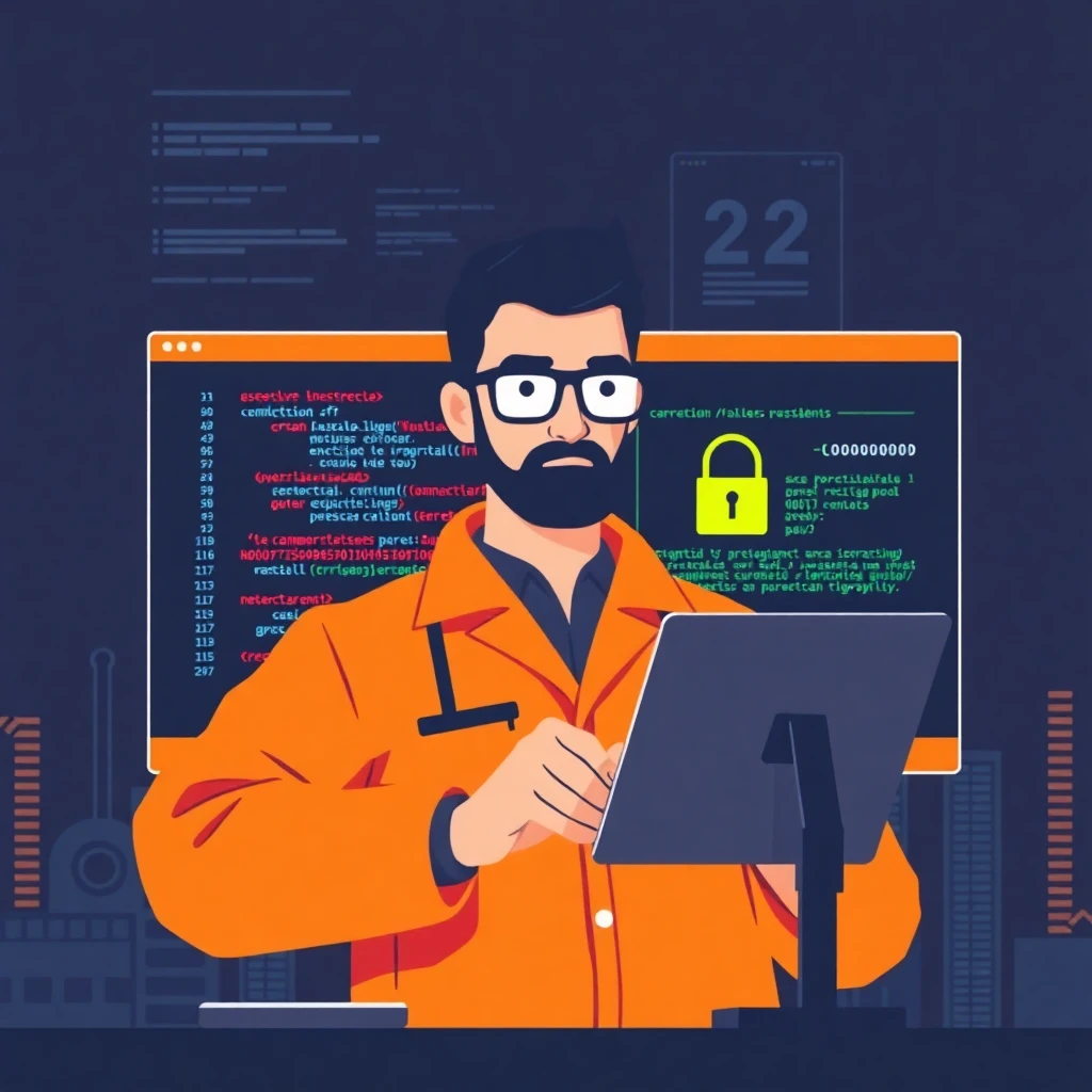 Analista de segurança cibernética trabalhando