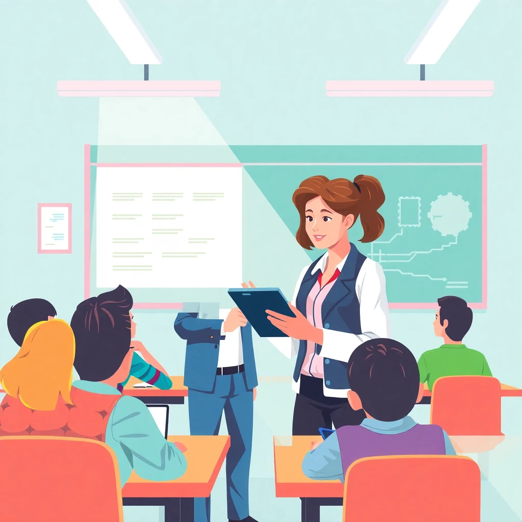 Tech-savvy educator in action