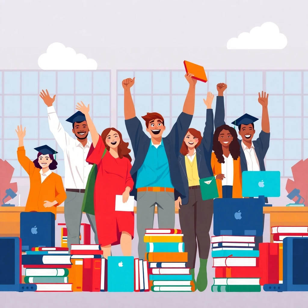 New graduates celebrating