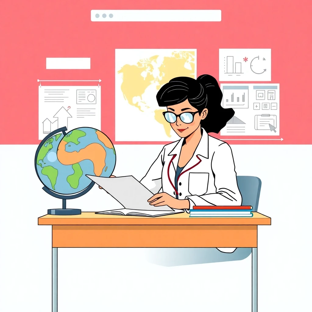 Teacher preparing lesson plans