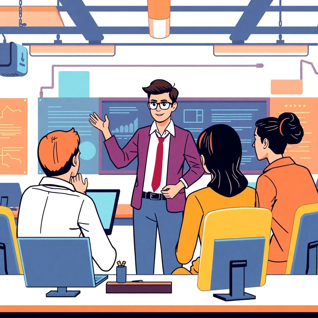 Teacher leading a professional development session