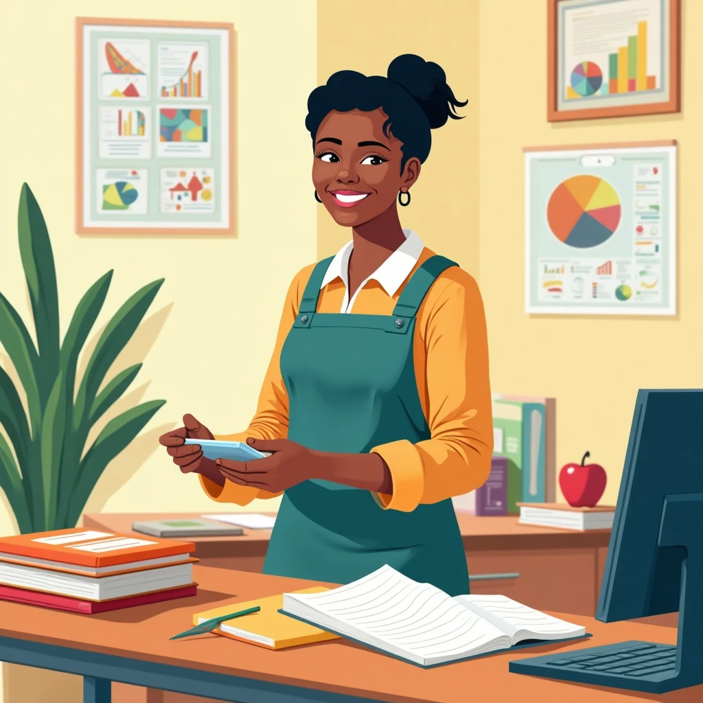 Teacher working during summer