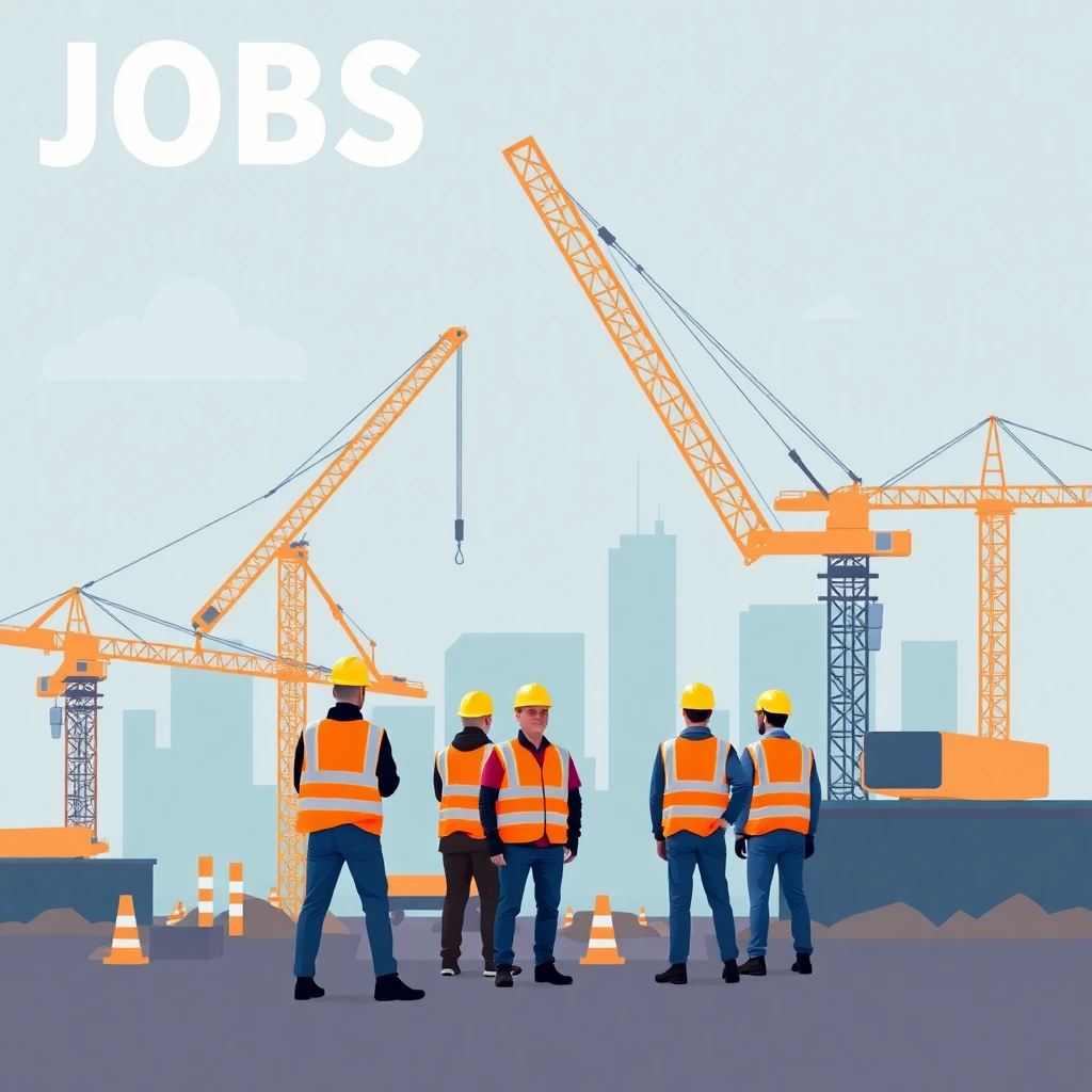 Construction site with workers