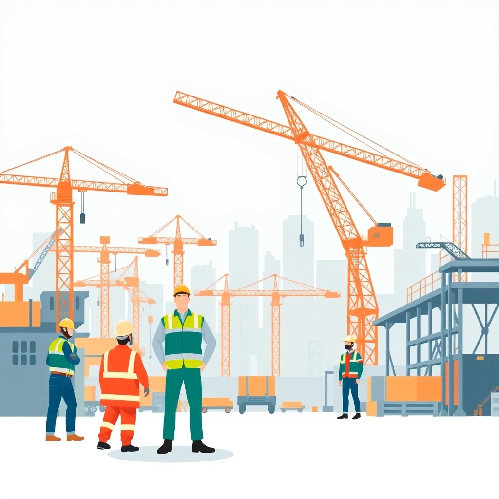 Busy construction site