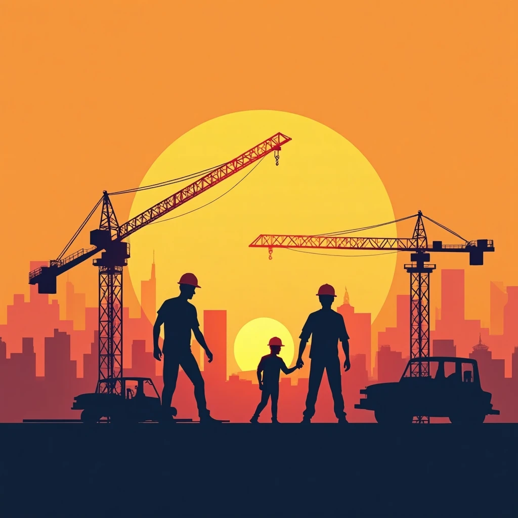 Busy construction site