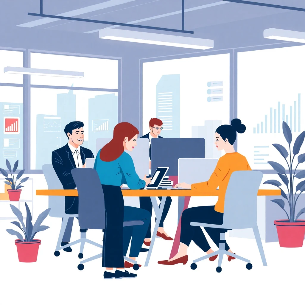 Team collaborating on data projects