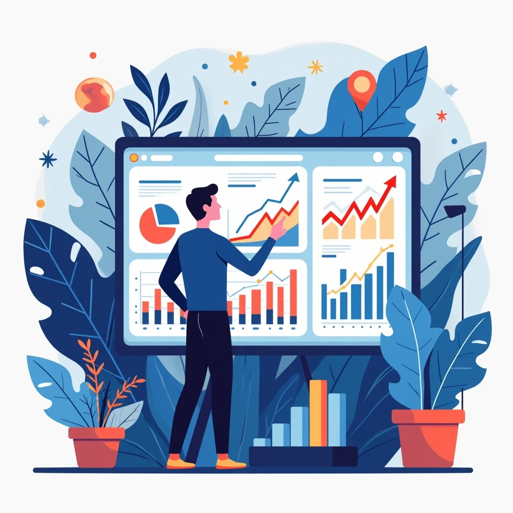 Data analyst working with graphs