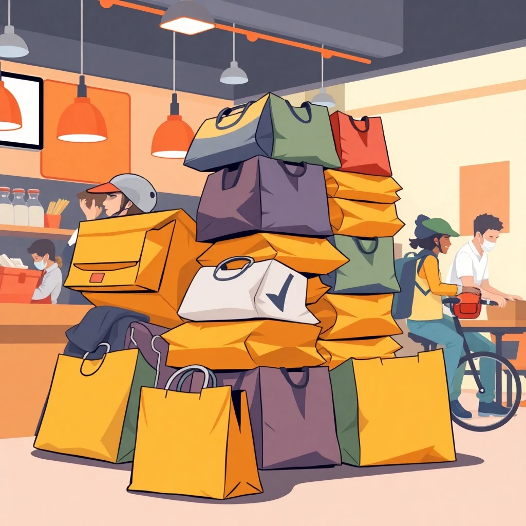 Busy delivery dispatch area