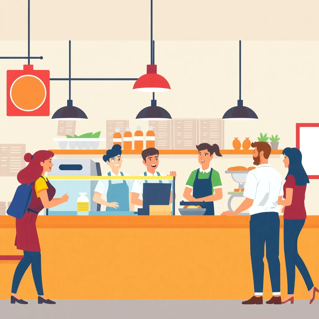 Busy cafe environment