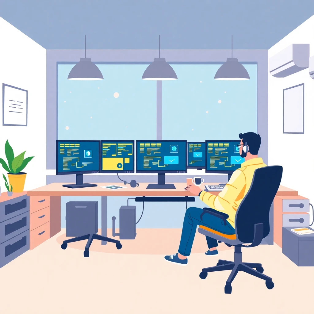 Home office setup for remote IT work