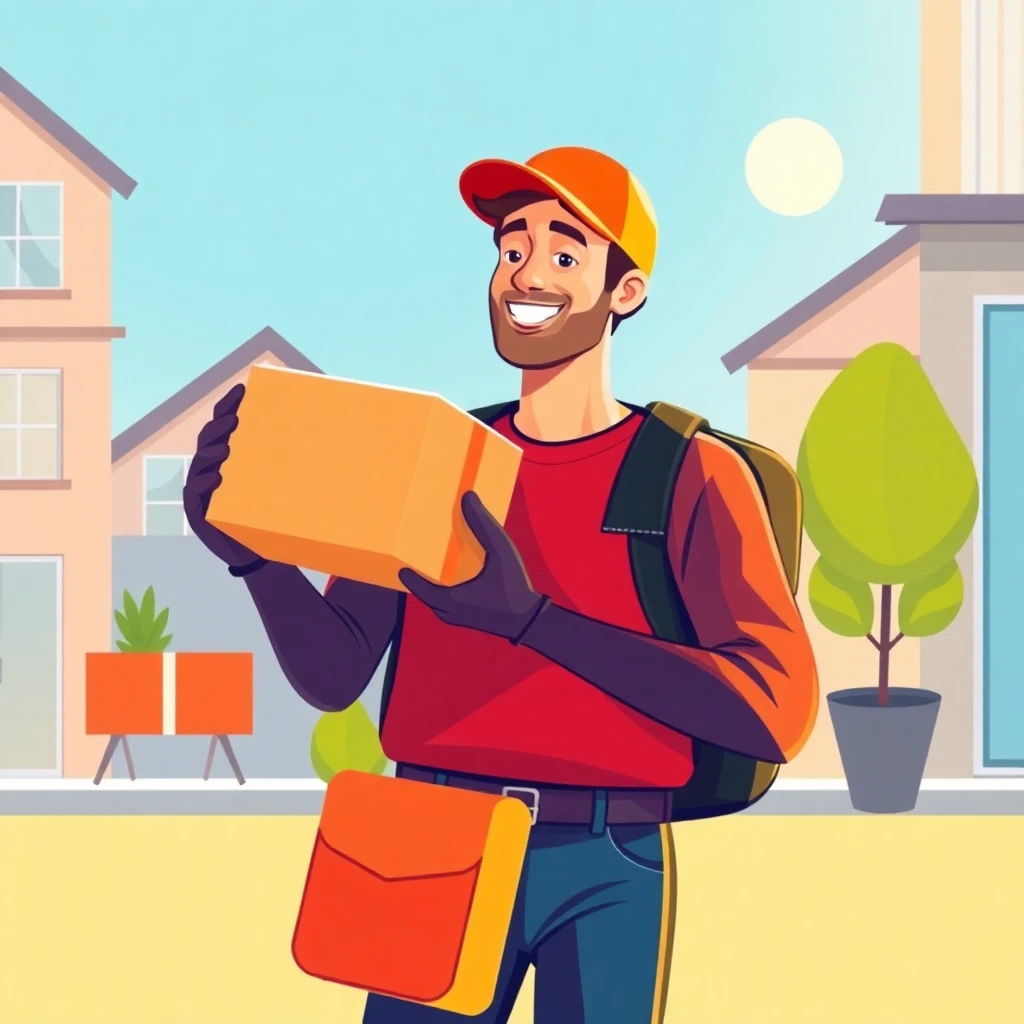 Paketzusteller bei der Arbeit