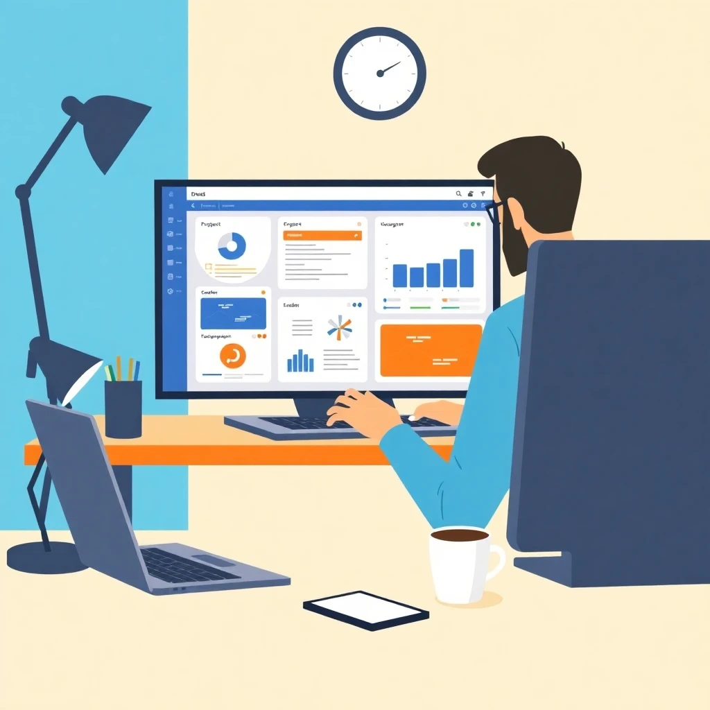 Freelancer reviewing project management tools