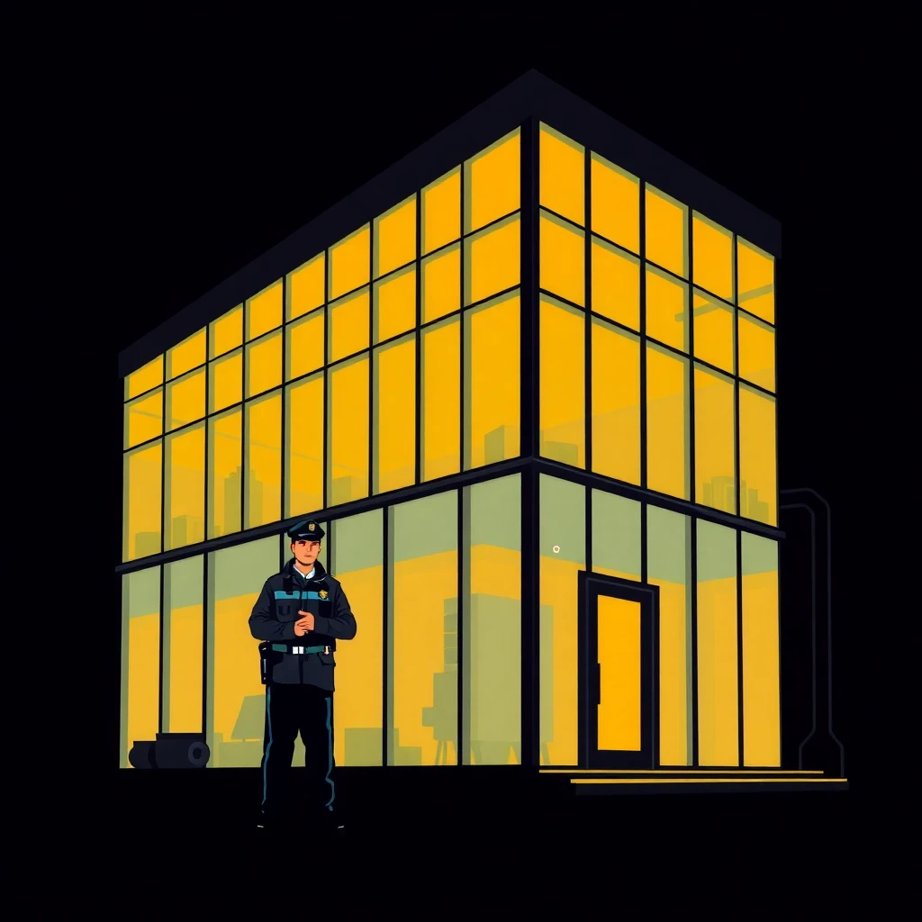 Security guard on night shift