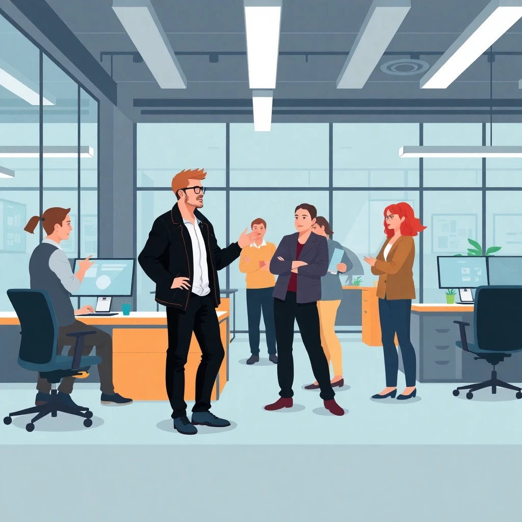 Senior software engineer in a team meeting