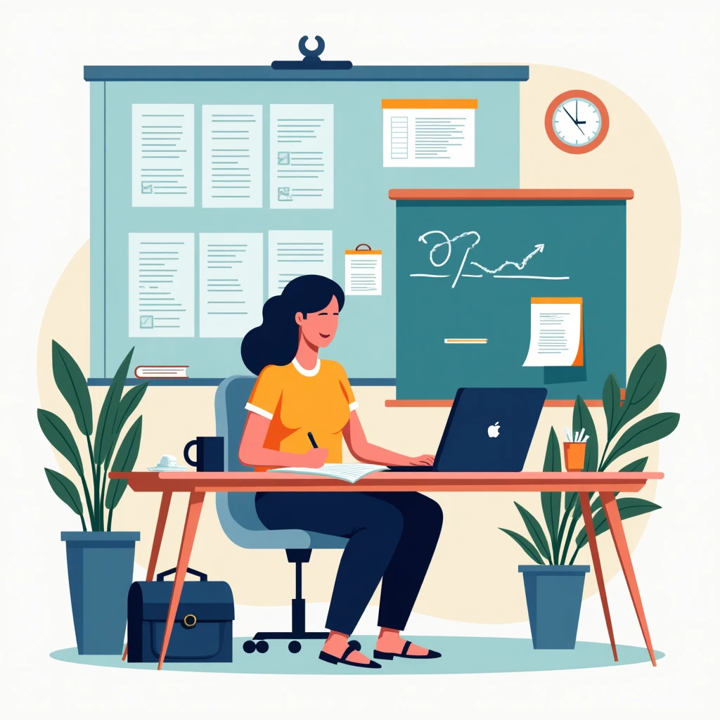 Teacher planning lessons