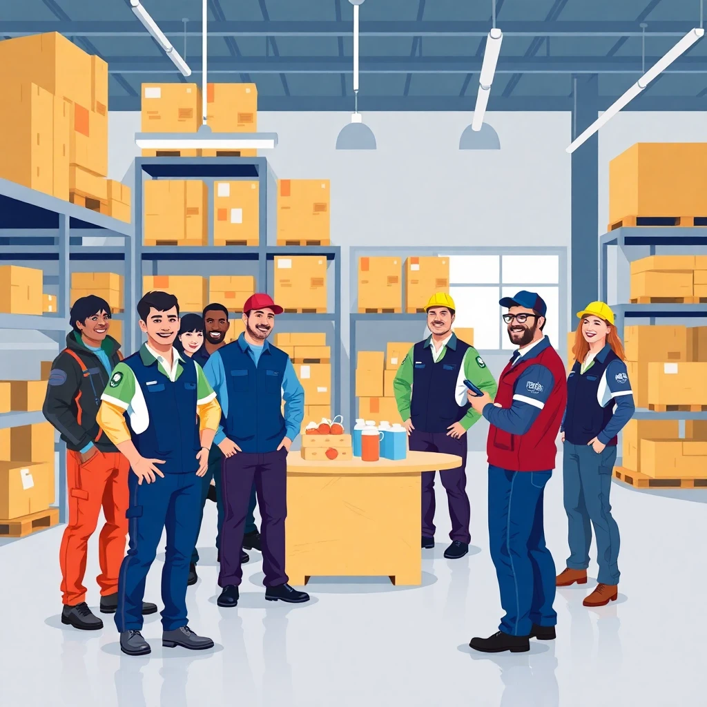 Warehouse team camaraderie