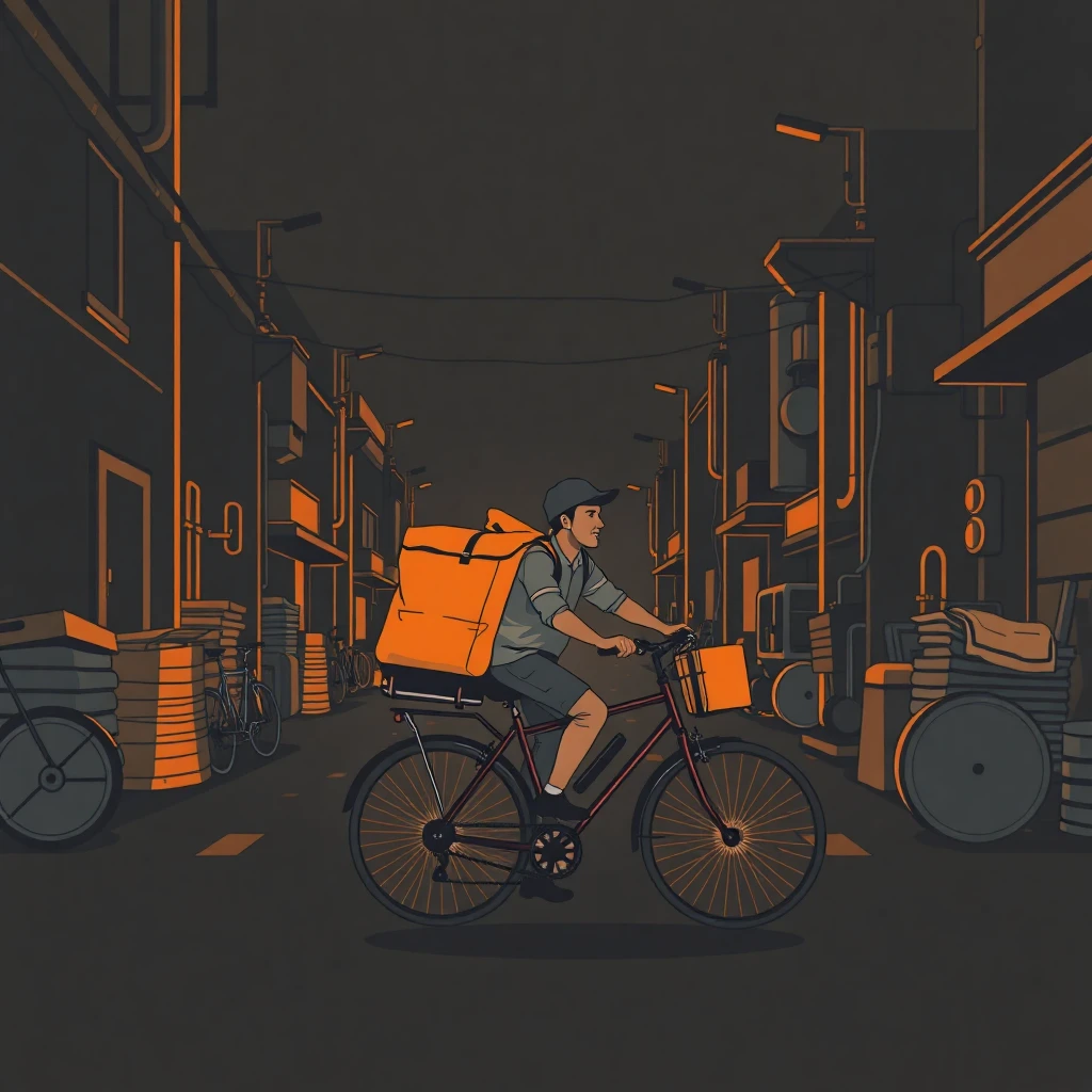 Repartidor en acción