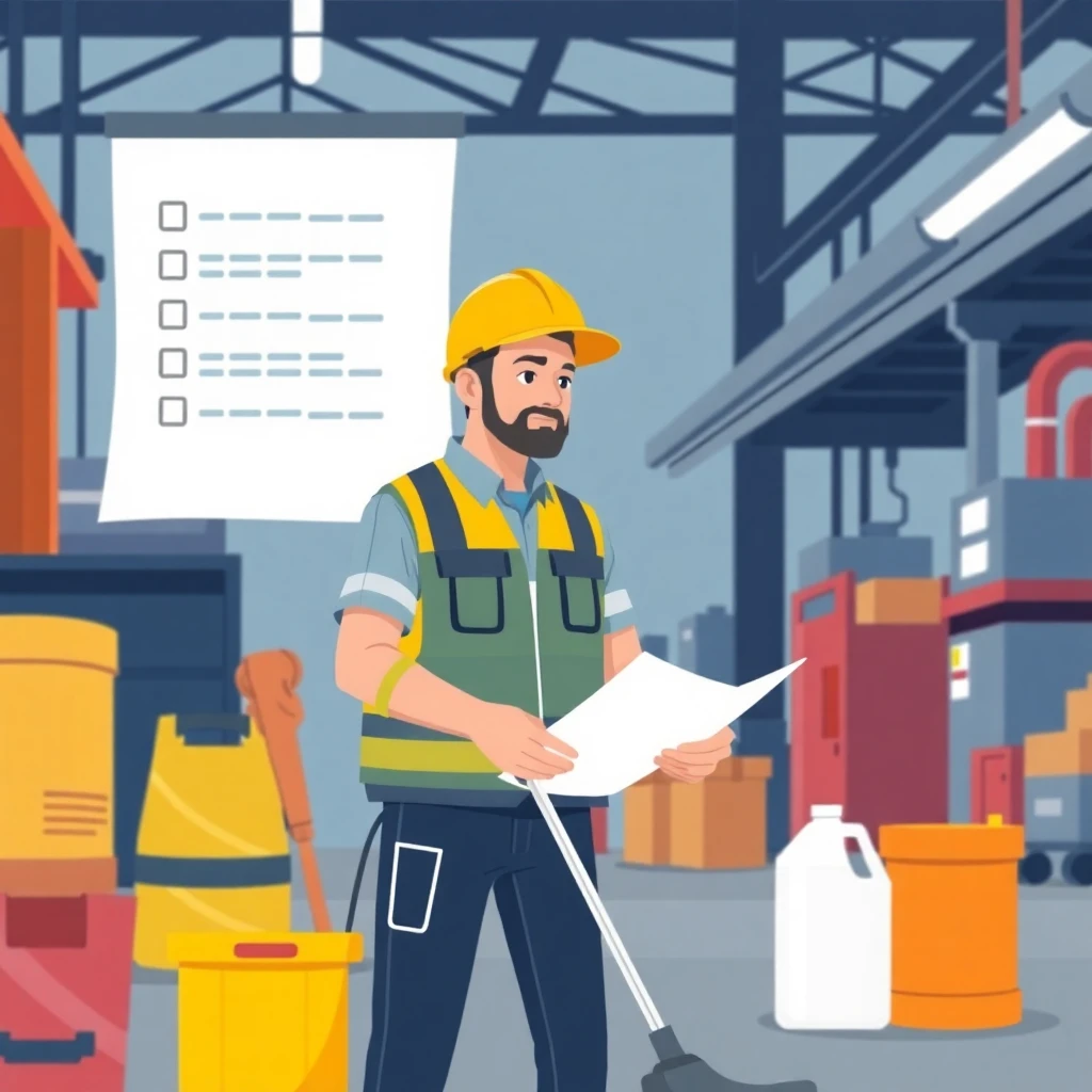 Supervisor de limpieza en acción