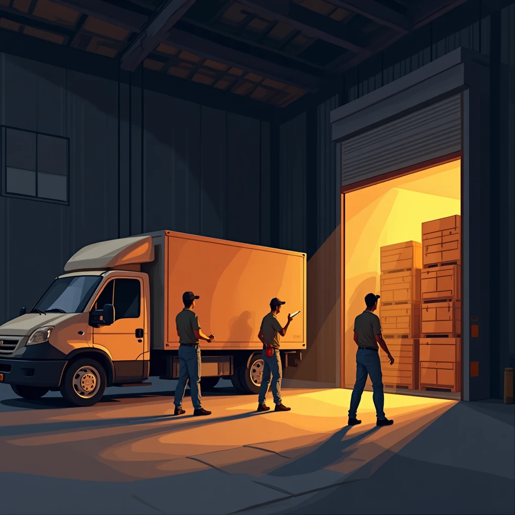 Trabajadores de logística colaborando