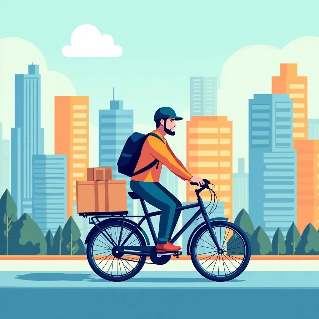 Repartidor urbano en acción