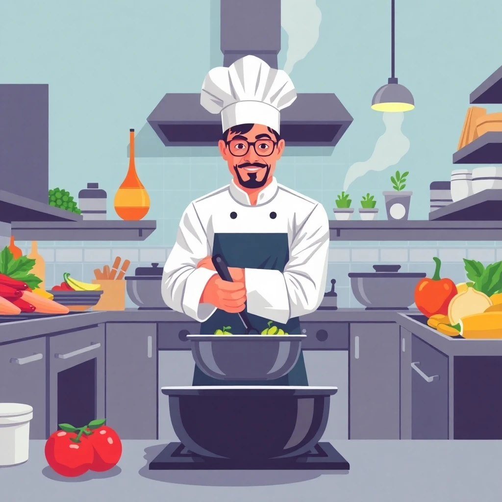 Chef de cozinha em ação