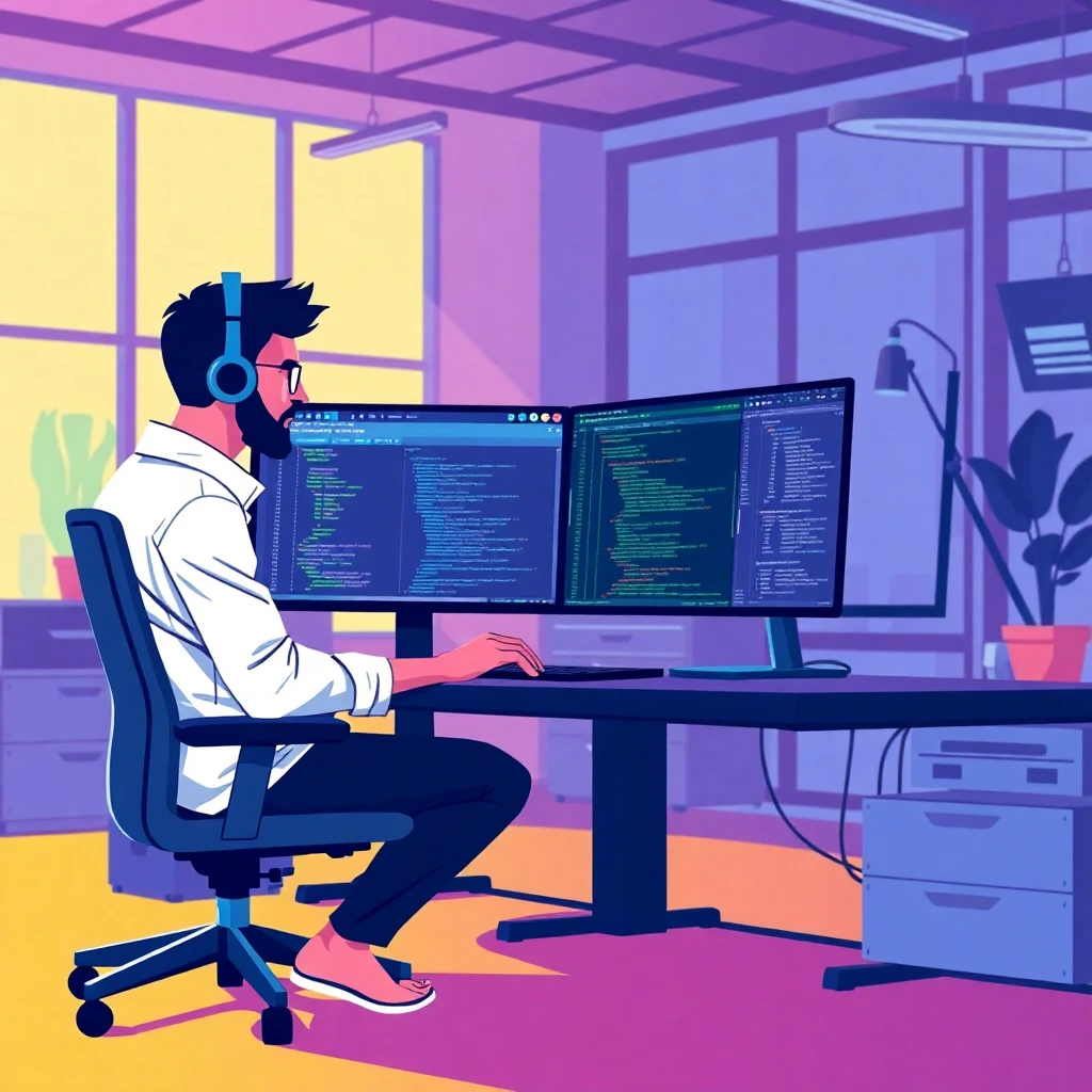 Mid-level developer at work