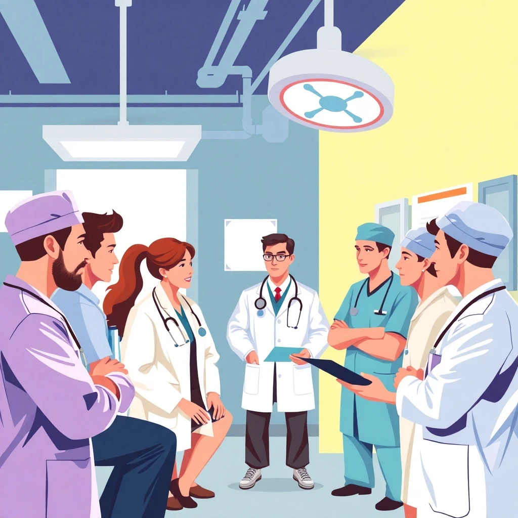 Medical team discussing job opportunities