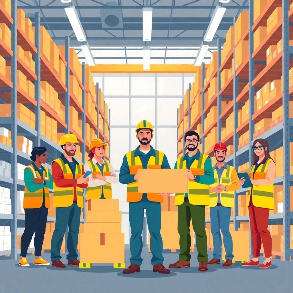 Teamwork in a warehouse